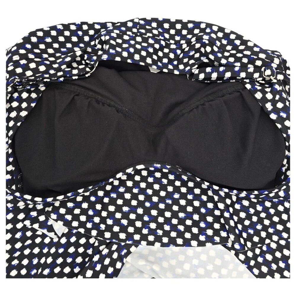 Jaclyn Smith One Piece Swimsuit Polka Dot Black White Layered Womens Size 20 - Picture 10 of 14
